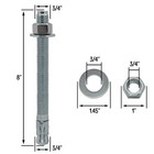 3 4  X 8  Wedge Anchor Bolt Fastener For Concrete Cement - Zinc-plated  4 