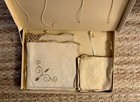 Antique Hand-embroidered Italian Rusguanti Tablecloth   Napkins   Rare Luxury