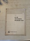Vintage 1969 Massey Ferguson 880 Moldboard Plow Assembly Predelivery Instruction