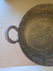 Antique Hand Crafted Hammered Copper Pot With Riveted Handles 12    Diameter 