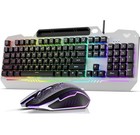 Rgb Gaming Keyboard Mouse Combo Led Backlit Mechanical Feel Wired Set Pc Laptop