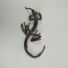 Vintage Brutalist Copper Lizard Sculpture Artist Signed Modernist Reptile 5 5 
