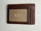 Slim Dark Brown Leather Minimalist Wallet Front Pocket Card Case Holder 5 Slot