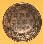 1903 Canada Large One Cent Coin Edward Vii Canadian 1 Penny Km  8 Bronze 25 4mm