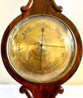 19th Century English Rosewood Wheel Barometer   Thermometer