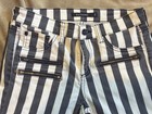 Blackheart Women   s Black   White Striped Denim Jeans 5-pocket Button  Size 5