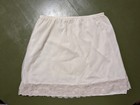Vintage 1960s Emb Chiffon Nylon Half Slip Mini Skirt Lace Retro M