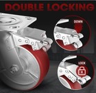 Locking Casters  Polyurethane On Steel Wheels  Swivel Plate And Brake - 4pcs