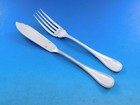 Perles By Christofle France Silverplate Flatware Individual Fish Set 24 Pieces