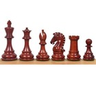 3 9  Craftsman Staunton Chess Pieces Only Set - Double Weighted Bud Rosewood