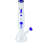16  Glass Bong Beaker Smoking Water Pipe Percolate Bong Thick Hookah 14mm Bowl