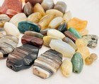 Vtg Bead Lot Of Agate Jasper Stones Focal Salvage Reclaimed Loose Mixed Drilled