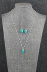 Turquoise   Sterling Silver Necklace Set - Murray Hannaweeka