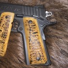 Colt 1911 Full Size Grips Genuine Camel Bone Jigged Snake Skin Pattern  gg5 