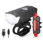 Usb Rechargeable Bike Light Set Front Headlight   Red Led Tail Light 3 Modes Ipx