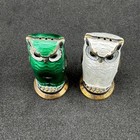 Vintage David Andersen Sterling Enamel Owl Salt   Pepper Shaker Set Norway