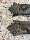 Matching Pair Vintage Victorian Large Cast Brass Door Opener With Thumb Latches