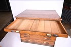 Vintage Wood  9 Drawer Art Poster Map Blueprint Flat File Cabinet By E G Ruehle 