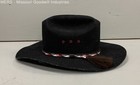 Bailey Men s Black Felt Cowboy Hat Made In Texas Long Oval Woven Band Tassel