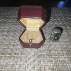 Vintage Original Mixed Material Sewing Thimble W  Inlaid Metal Top   Box