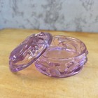 Fenton Amethyst Glass Trinket Box W  Lid Swirl 4in Round Purple Usa Decor