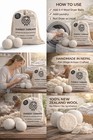 6pk Xl Organic Wool Dryer Balls Natural Fabric Softener Eco Reusable Non-toxic
