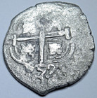 1659 Dated Shipwreck Spanish Bolivia 1 Reales Cross Pirate Treasure Cob 1r Coin