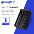 2 1 Pcs Smart Battery Charger 2 Slot For 3 7v Rechargeable Lithium Batteries