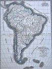 1839 Monin Map - South America - Brazil Argentina Peru Colombia Chile Rio Sa