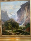 Large 19th Century Mountain Landscape Painting Signed Bracht