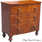 Antique English Victorian Mahogany Bow Front Chest Of Drawers Small Size 1870