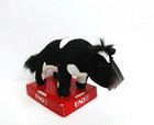 Fao Schwarz Cow Stuffed Animal Plush Toy L 7  H 4 5  Black White New