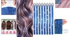 8-pack Sapphire Blue Hair Tinsel - 50 Inch Glitter Extensions For Unique Style