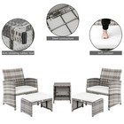 5pcs Garden  Patio Rattan Wicker Sofa Furniture Set Table Chairs W  White Couch