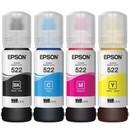 Genuine Epson 522 Ink Bottles 4 Pack For Et-2720 Et-2800 Et-2803 Et-4700 Et-4800