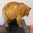 Guido Cacciapuoti Mother Baby Elephant Sculpture Signed Italy Terracotta 1930s