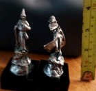 Two Pewter Wizard Figurines - Each About 4  Tall On Base - Free Usa Shipping 