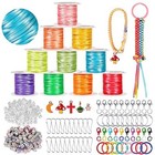  Lanyard String  10 Rolls Pearly-lustre Color Boondoggle String With Beads And 