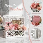 White Wedding Card Box With Flower Trough   Card Sign  Wooden Gift Cards Box    