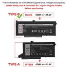       lot Battery For Dell Latitude 5420 5520 Precision 3560 075x16 Wy9dx Rj40g 63wh