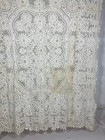 Vintage French Linen Beautiful Needle Work Flower Lace Tablecloth 253x200 Cm
