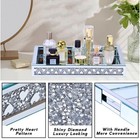 Crush Diamond Mirror Perfume Tray  Silver Glass Mirror Trays For Vanity  Hear   