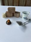 Breyer Barn Accessories-bucket  Shovel  Hay  Feed Bag  Campfire