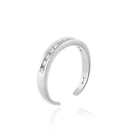  925 Sterling Silver Channel-set Cubic Zirconia Toe Ring