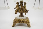 1960s Vintage T Scale Of Justice Cherubs Brass   Crystals Hollywood Regency