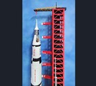 1 144 Us Nasa Saturn V Rocket Launch Umbilical Tower Lut Model Finished Painted