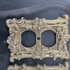 Vintage Brass Switch Plate And Outlet  Covers     Lot Of 3     Rococo Style