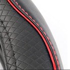 Universal Anti slip Leather Steering Wheel Cover  Black red