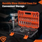 53 Pc Sae And Metric Mechanics Tool Set And Ratchet Socket Set 1 4in 3 8in Drive