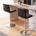 Bar Stools Modern Pu Leather Adjustable Swivel Barstools  Armless Hydraulic Kitc